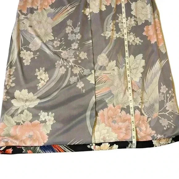 VGT HOMEWEAR By Sears Women's Dress Maxi Flutter Sleeves Black-Red Floral Print - Picture 11 of 12